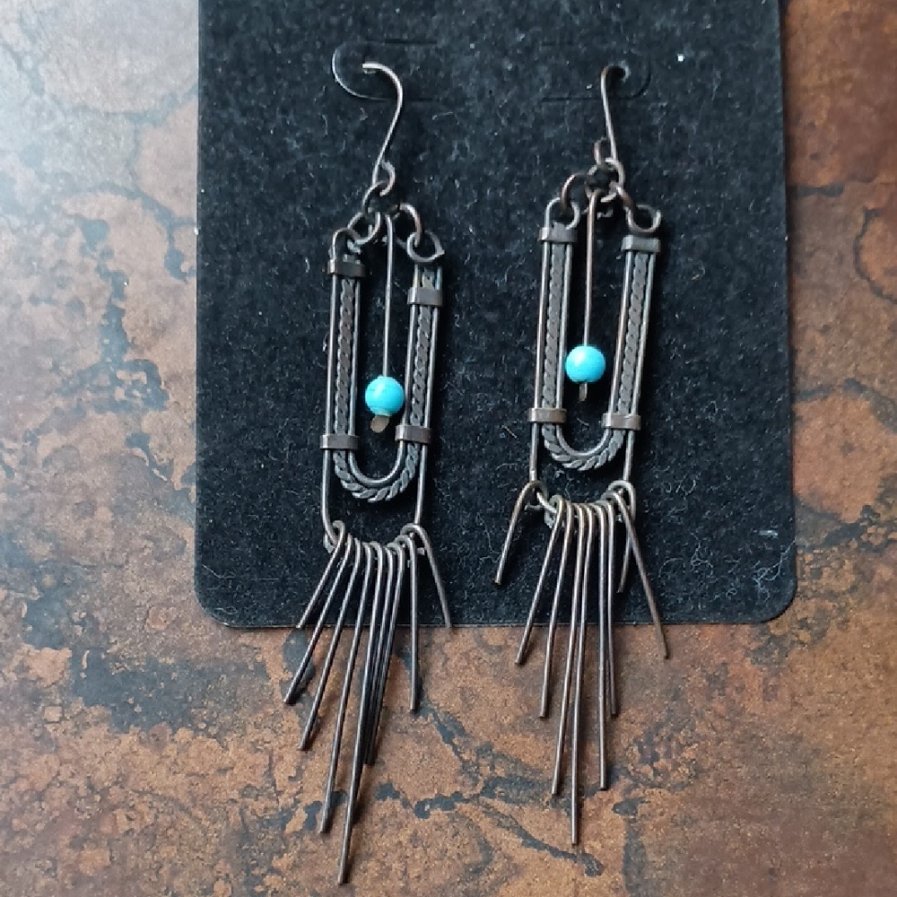 Copper Art Deco Earrings